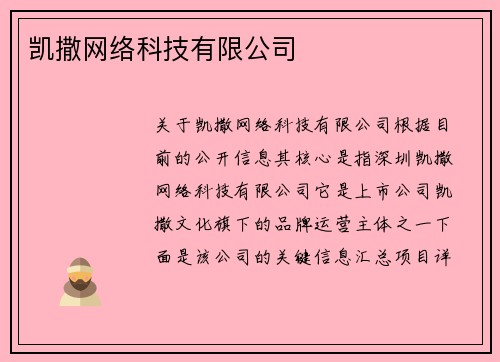 凯撒网络科技有限公司